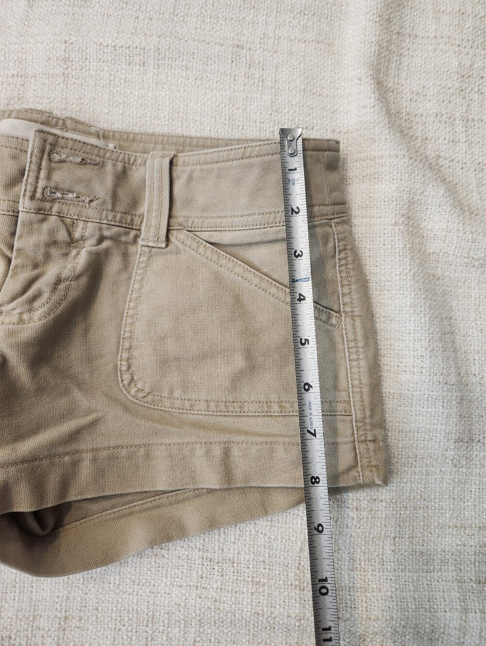 Abercrombie & Fitch Beige/Tan Low-Rise Jean Shorts - Picture 5 of 7